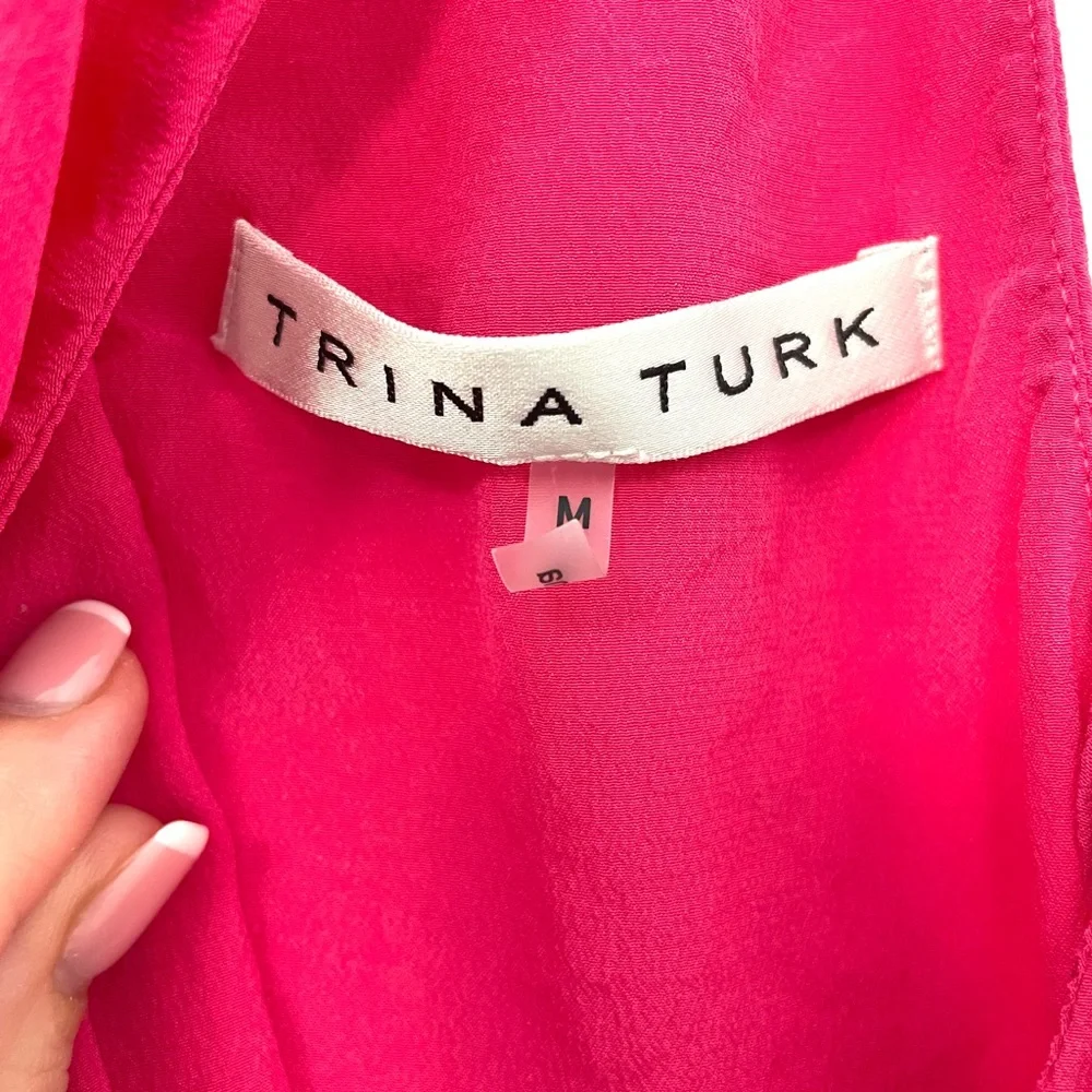Trina Turk Sleeveless Silk Shirt - Picture 6 of 7